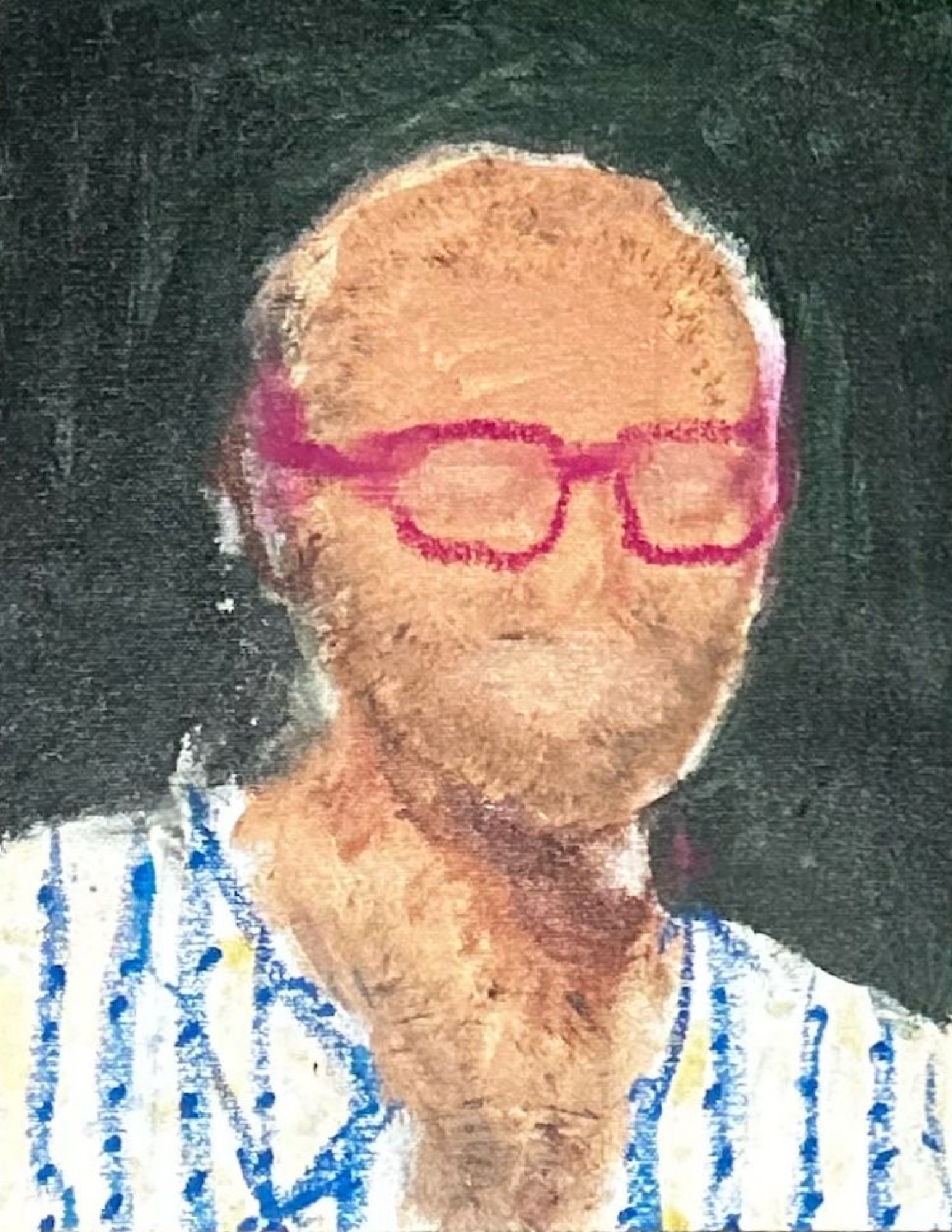 Man with red glasses portrait study